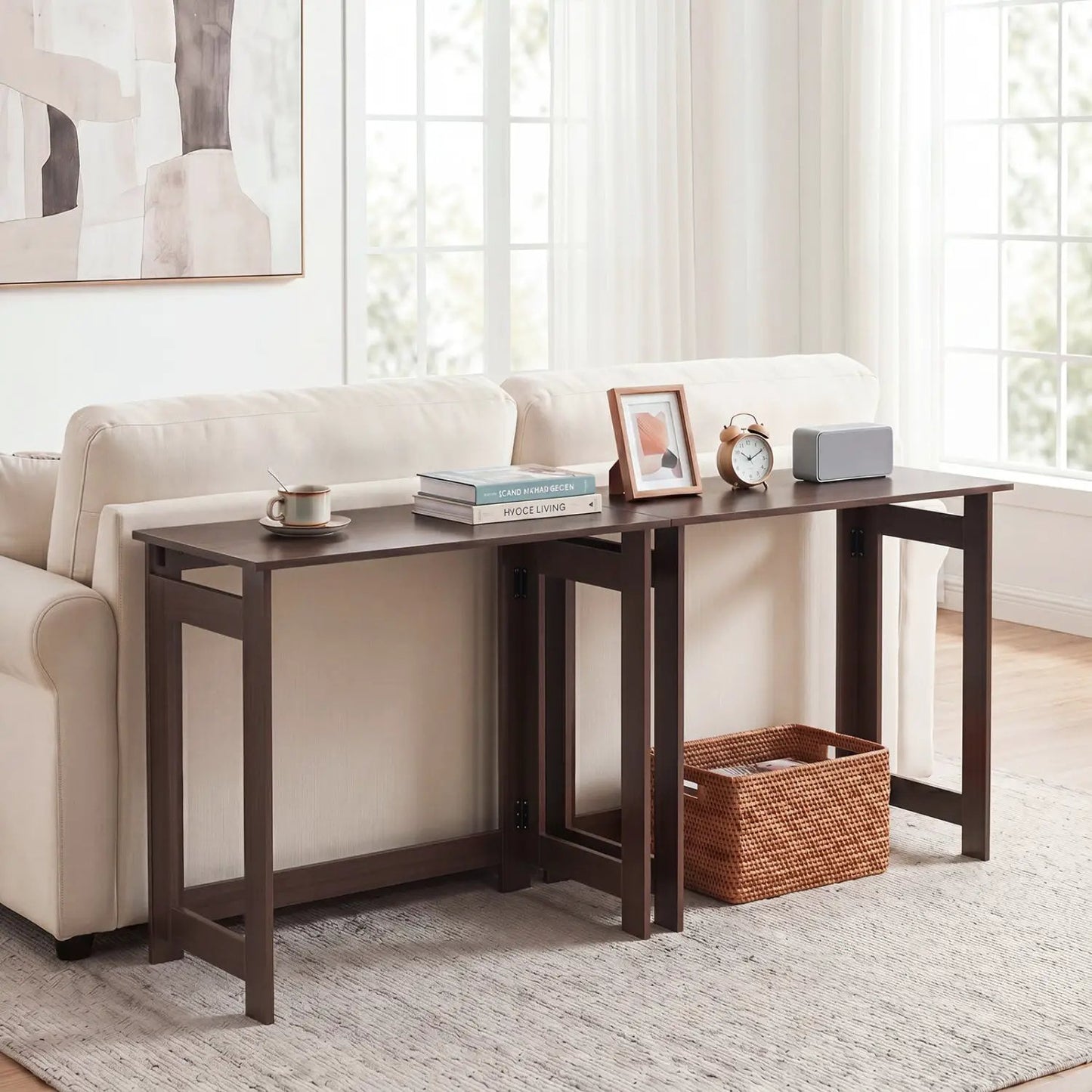Folding Console Table with Space Saving Design