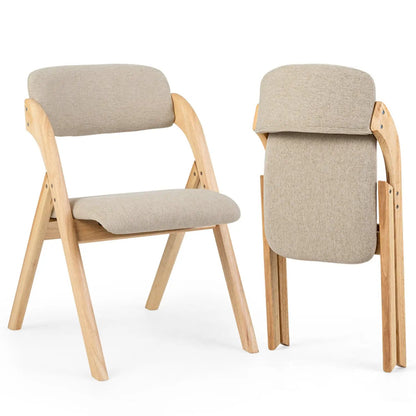Folding Dining Chairs Set of 2 Cushioned Seats