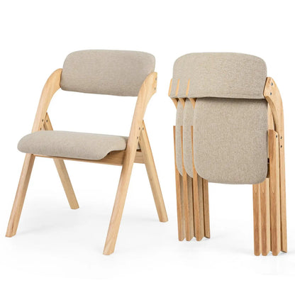 Folding Dining Chairs Set of 2 Cushioned Seats
