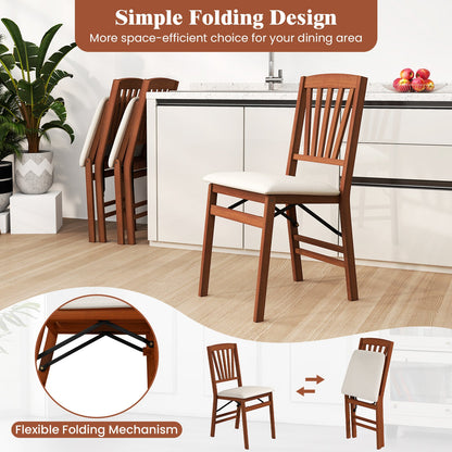 DirectDeals folding dining chairs set of 2 with padded seats and rubber wood frame on Tampa Home & Garden Store