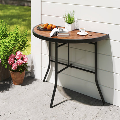 Mesa para eventos plegable semicircular con estructura metálica
