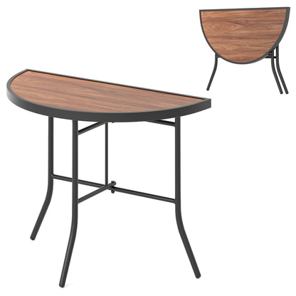 Mesa para eventos plegable semicircular con estructura metálica