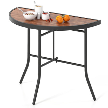 Mesa para eventos plegable semicircular con estructura metálica