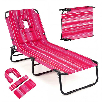 Folding Face Down Tanning Chair with Face Hole