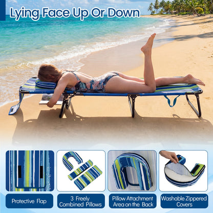 Folding Face Down Tanning Chair with Face Hole