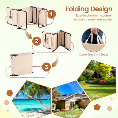 Folding Face Down Tanning Chair with Face Hole