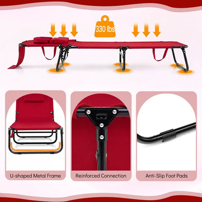 Folding Face Down Tanning Chair with Face Hole