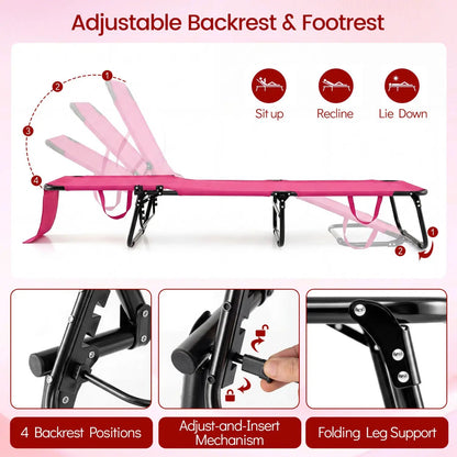 Folding Face Down Tanning Chair with Face Hole
