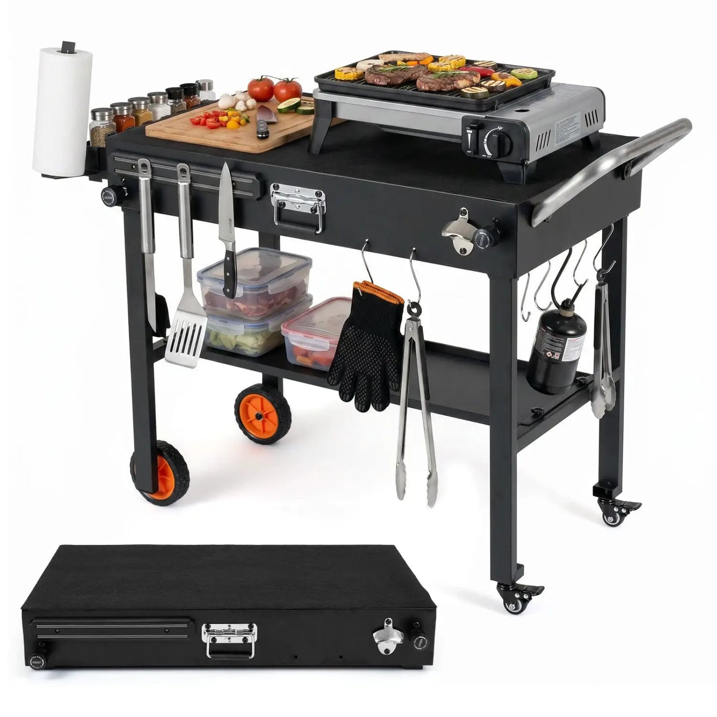 Folding Grill Cart for 17 and 22 Inch Griddles