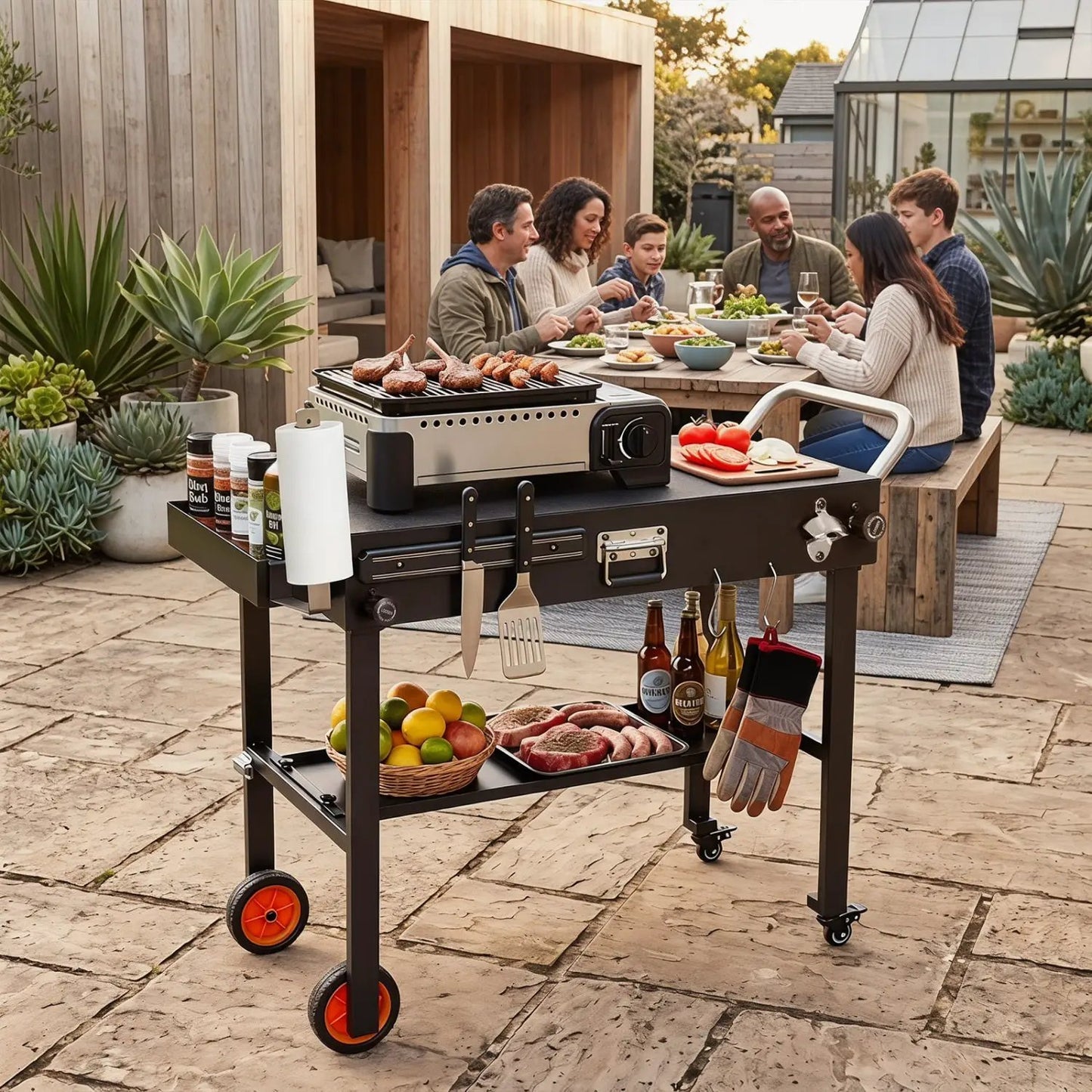 Folding Grill Cart for 17 and 22 Inch Griddles