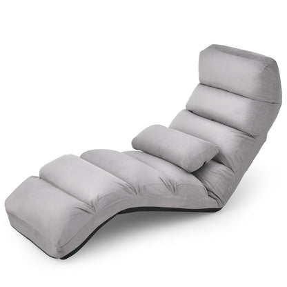 Folding Lazy Sofa Chair Stylish Sofa Couch Beds Lounge Chair W/Pillow