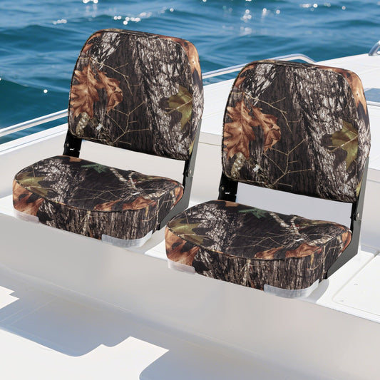 2-Pack Boat Seats Folding Low Back Boat Chairs Waterproof PVC Leather Cabin Seating - Tampa Home & Garden Store