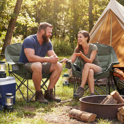 Oversized Folding Camping Chair With Pockets