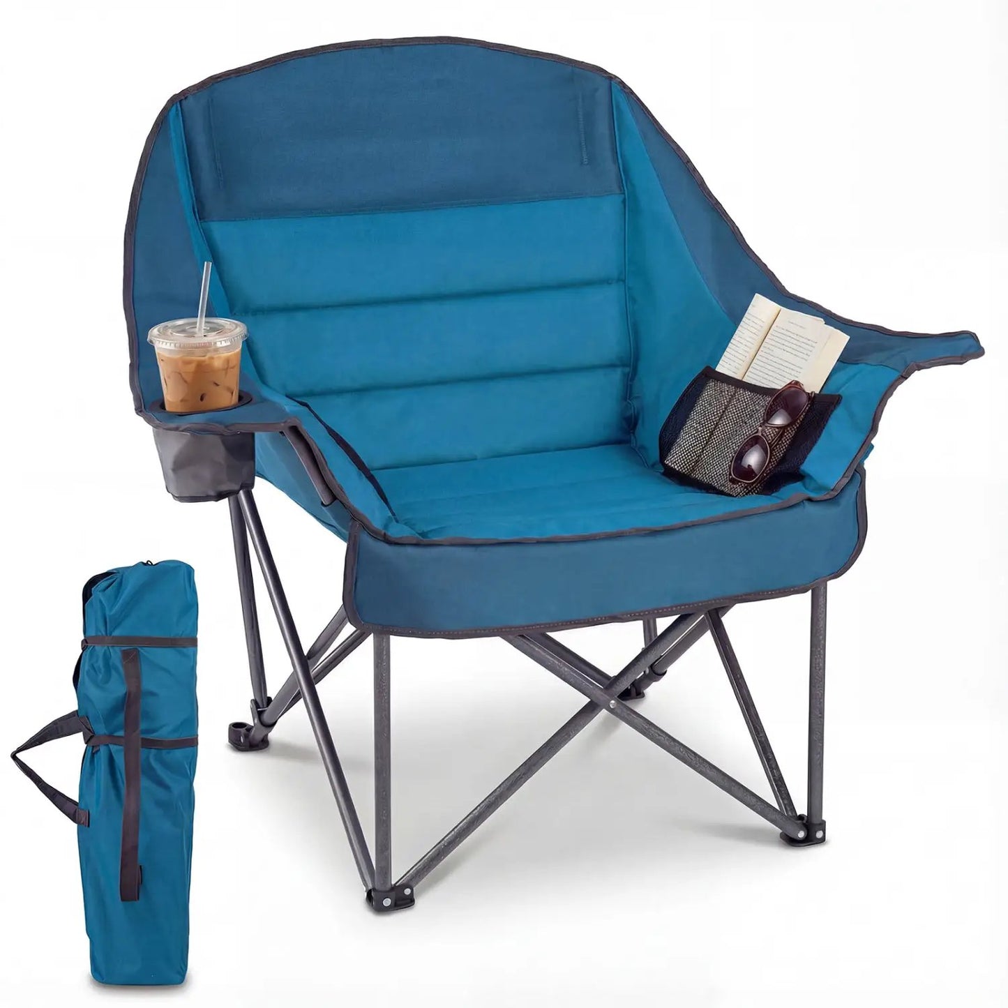 Oversized Folding Camping Chair With Pockets