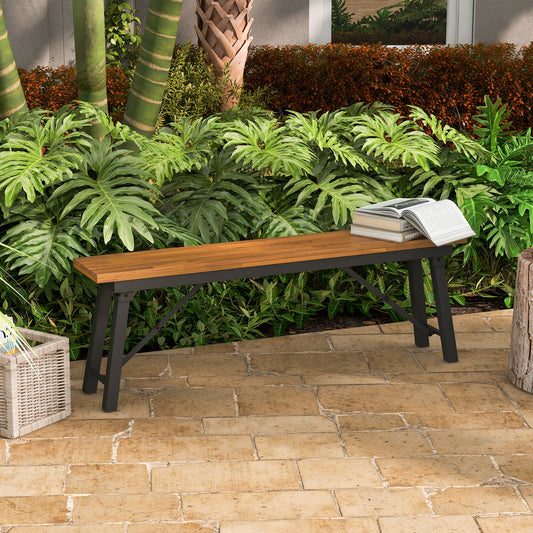 Folding Picnic Bench Set Rectangular Acacia Wood Dining Camping BBQ Benches - Tampa Home & Garden Store
