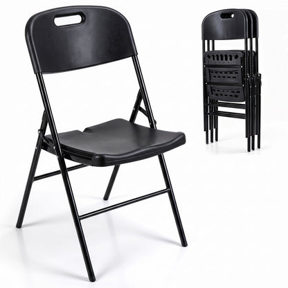 Folding plastic chairs 4-pack by DirectDeals, black, 330 lb capacity on Tampa Home & Garden Store