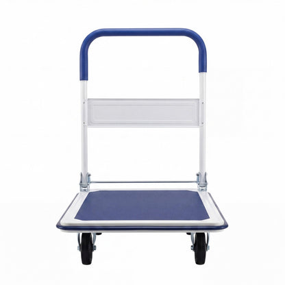 DirectDeals folding hand truck with 4 wheels, 660 lb capacity, blue handle on Tampa Home & Garden Store
