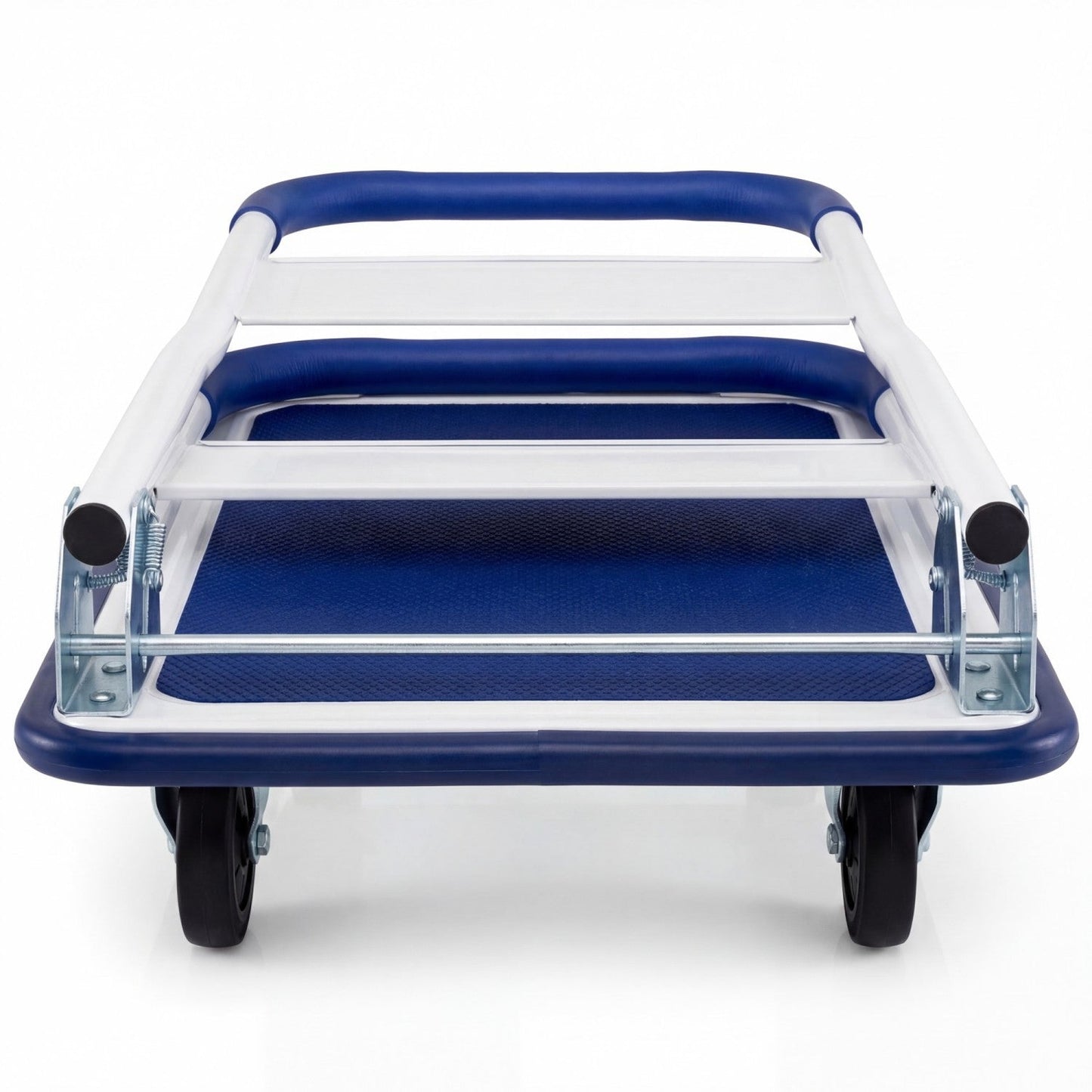 DirectDeals folding platform hand truck with 4 wheels, blue padded rails on Tampa Home & Garden Store