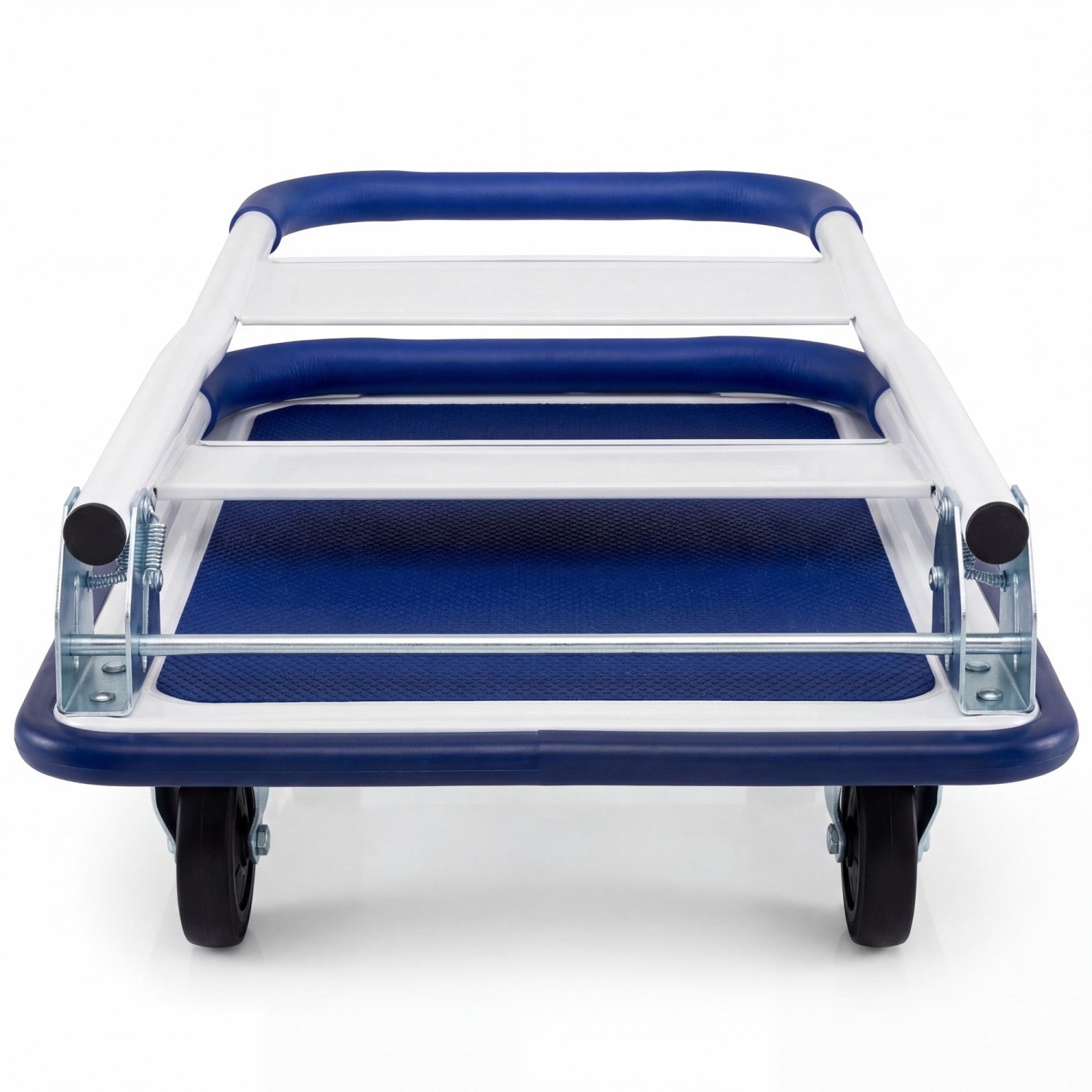 DirectDeals folding platform hand truck with 4 wheels, blue padded rails on Tampa Home & Garden Store