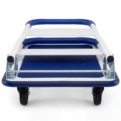 DirectDeals folding platform hand truck with 4 wheels, blue padded rails on Tampa Home & Garden Store