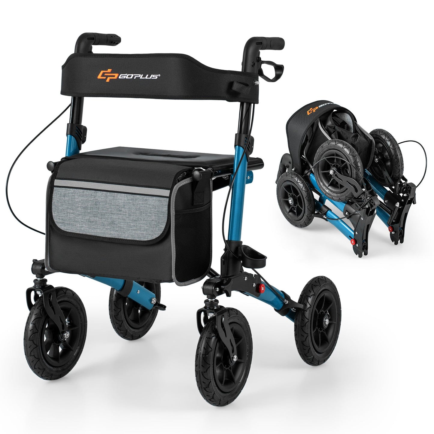 Folding Rollator Walker for Seniors with Seat for All Terrain