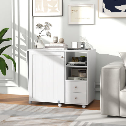 DirectDeals Folding Sewing Table with Charging Station and Storage Shelves White on Tampa Home & Garden Store