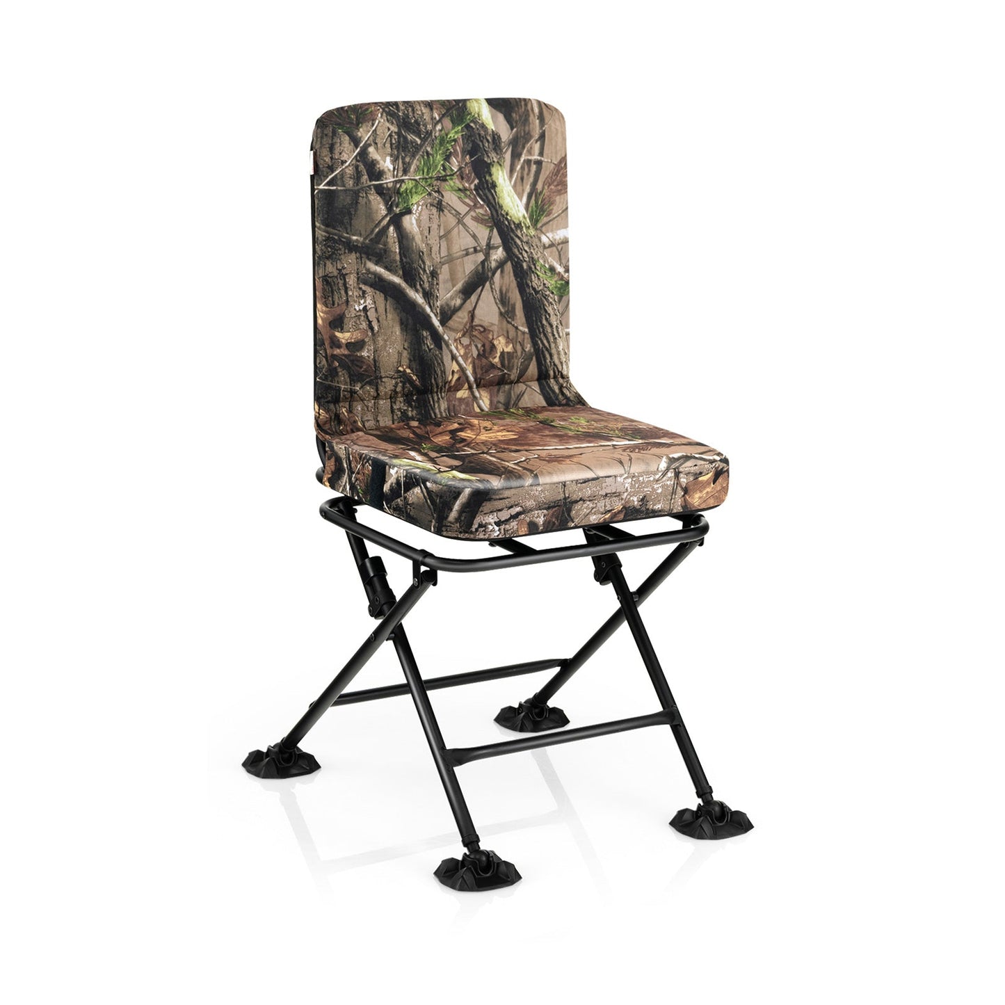 Swivel Folding Camp Chair GemGear with camo padded cushion and backrest, steel frame on Tampa Home & Garden Store