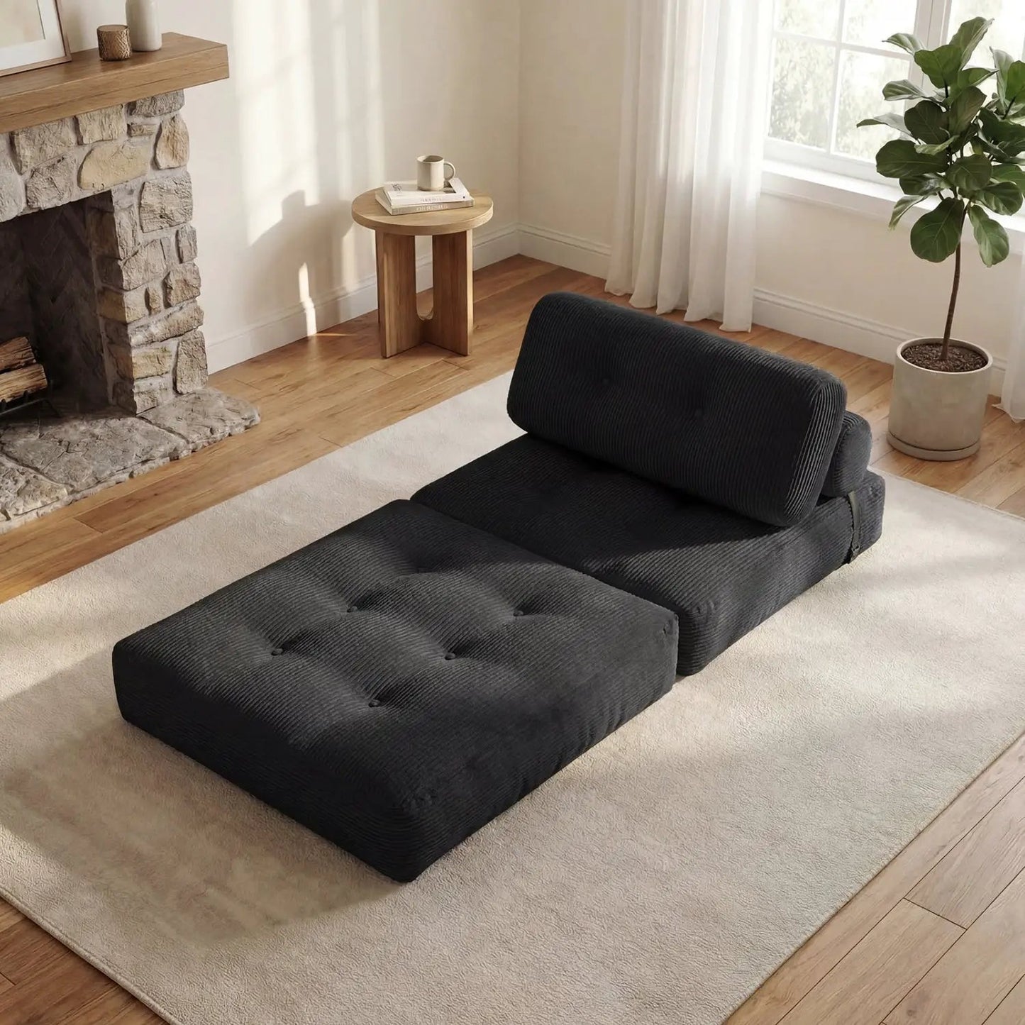 Folding Sofa Bed With Pillow and Back Support