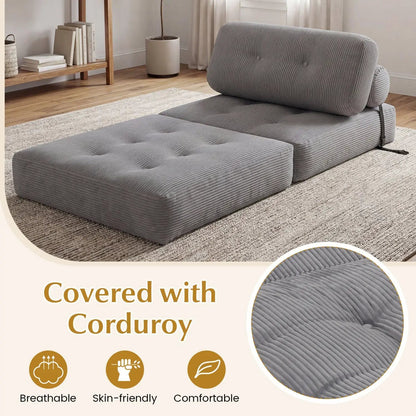 Folding Sofa Bed With Pillow and Back Support