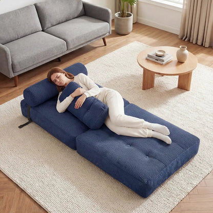 Folding Sofa Bed With Pillow and Back Support