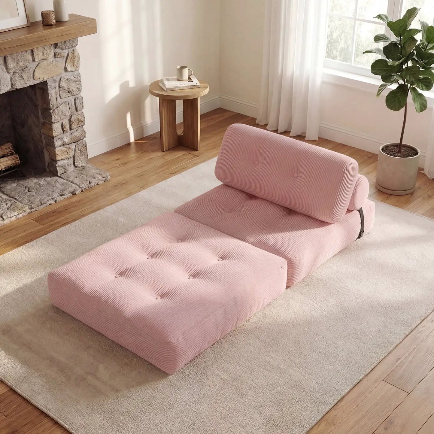 Folding Sofa Bed With Pillow and Back Support