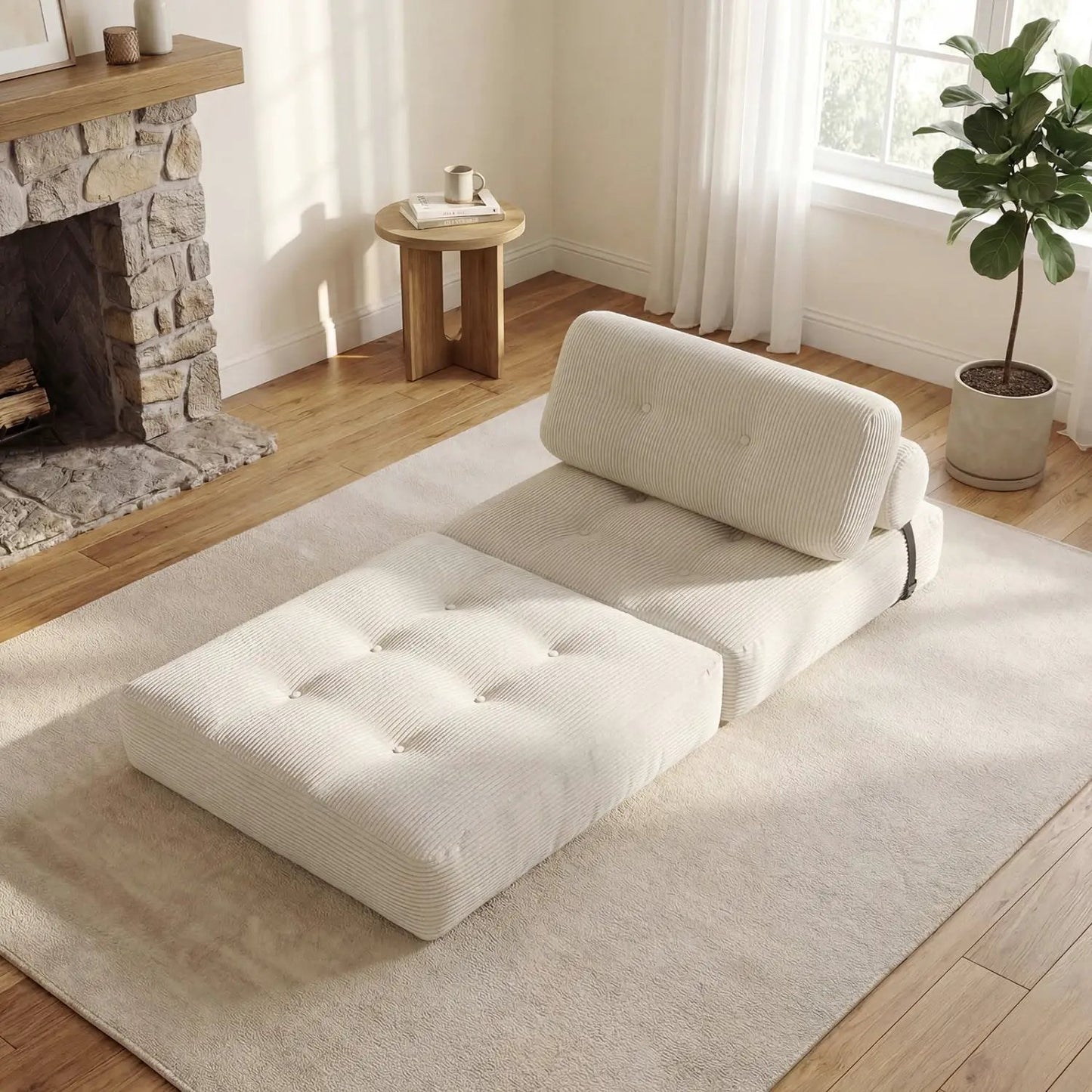 Folding Sofa Bed With Pillow and Back Support
