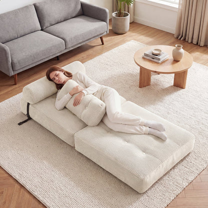 Folding Sofa Bed With Pillow and Back Support
