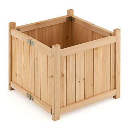 Mesa de cultivo elevada plegable de madera de abeto con fondo extraíble