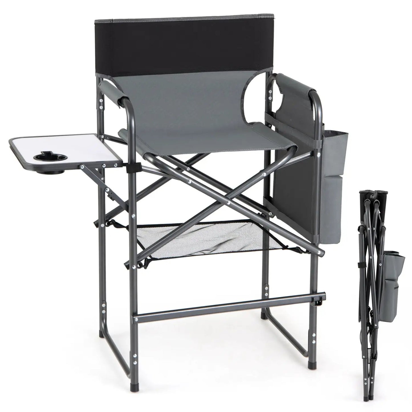 Tall Director Chair 26 Inch Seat Height and Table