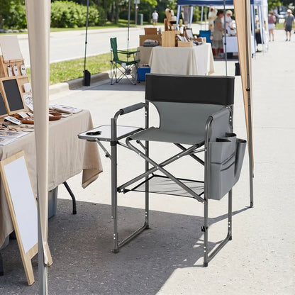 Tall Director Chair 26 Inch Seat Height and Table
