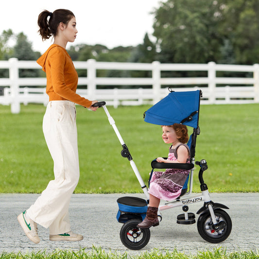 Folding Tricycle Baby Stroller with Reversible Seat and Adjustable Canopy - Tampa Home & Garden Store