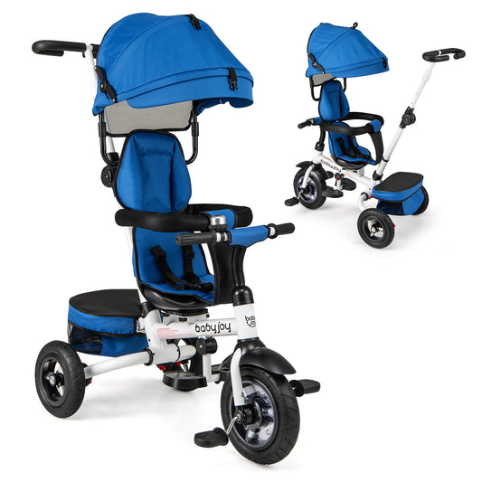 Folding Tricycle Baby Stroller with Reversible Seat and Adjustable Canopy - Tampa Home & Garden Store