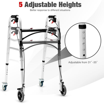 Adjustable Aluminum Walker with Wheels and Brakes DirectDeals height adjustable 31–35 in on Tampa Home & Garden Store