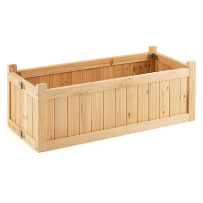 Jardinera elevada plegable de madera con fondo extraíble para hierbas, frutas y flores
