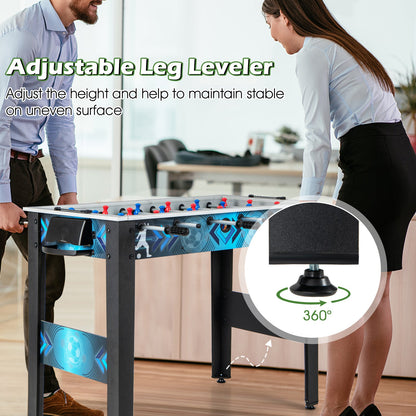 DirectDeals foosball table with blue graphic panels and 2 footballs for all ages on Tampa Home & Garden Store