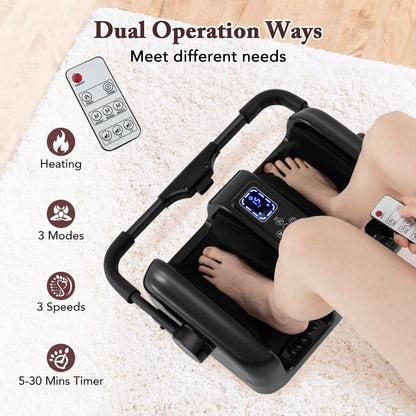 Foot and Calf Massager with Heat Shiatsu Deep Kneading Rolling Smart Electric Leg Massager