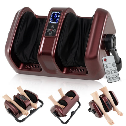 Foot and Calf Massager with Heat Shiatsu Deep Kneading Rolling Smart Electric Leg Massager