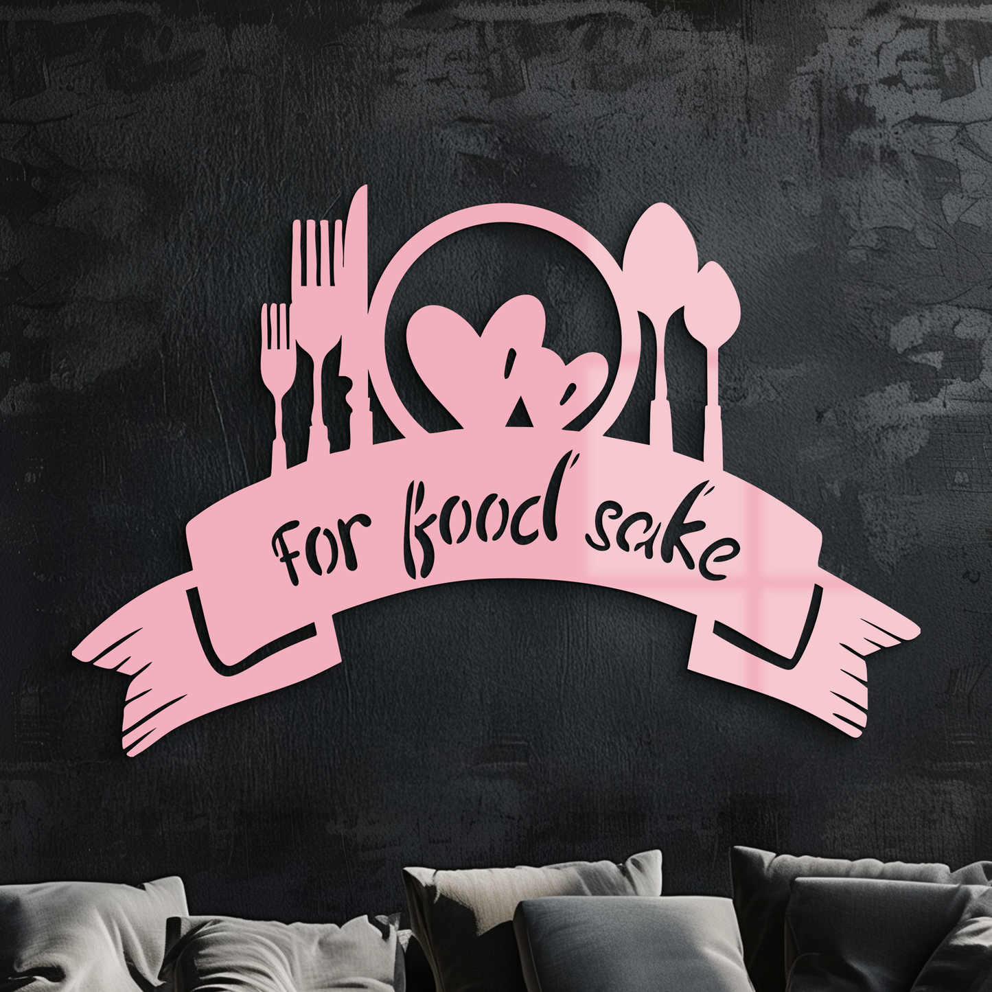 For Food Sake Metal Wall Art – Modern Kitchen & Dining Room Decor - KAFGP139 - Tampa Home & Garden Store