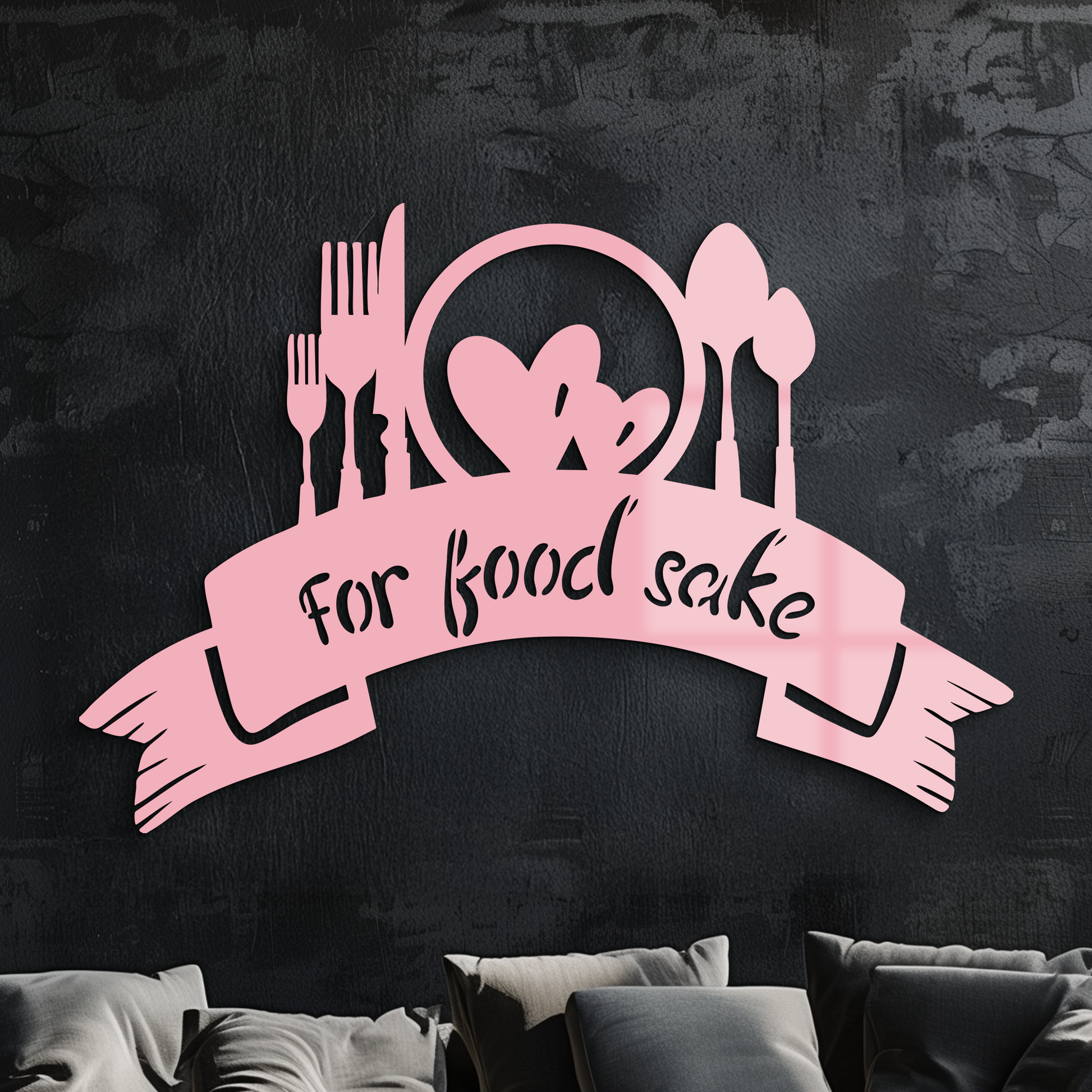 For Food Sake Metal Wall Art – Modern Kitchen & Dining Room Decor - KAFGP139 - Tampa Home & Garden Store