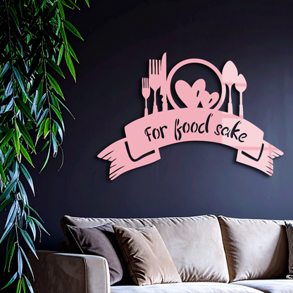 For Food Sake Metal Wall Art – Modern Kitchen & Dining Room Decor - KAFGP139 - Tampa Home & Garden Store