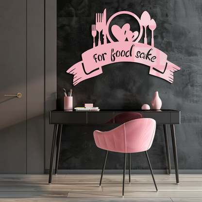 For Food Sake Metal Wall Art – Modern Kitchen & Dining Room Decor - KAFGP139 - Tampa Home & Garden Store
