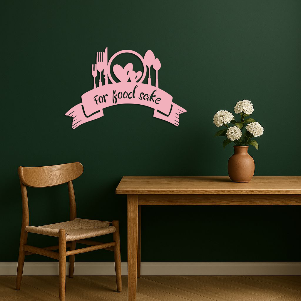 For Food Sake Metal Wall Art – Modern Kitchen & Dining Room Decor - KAFGP139 - Tampa Home & Garden Store