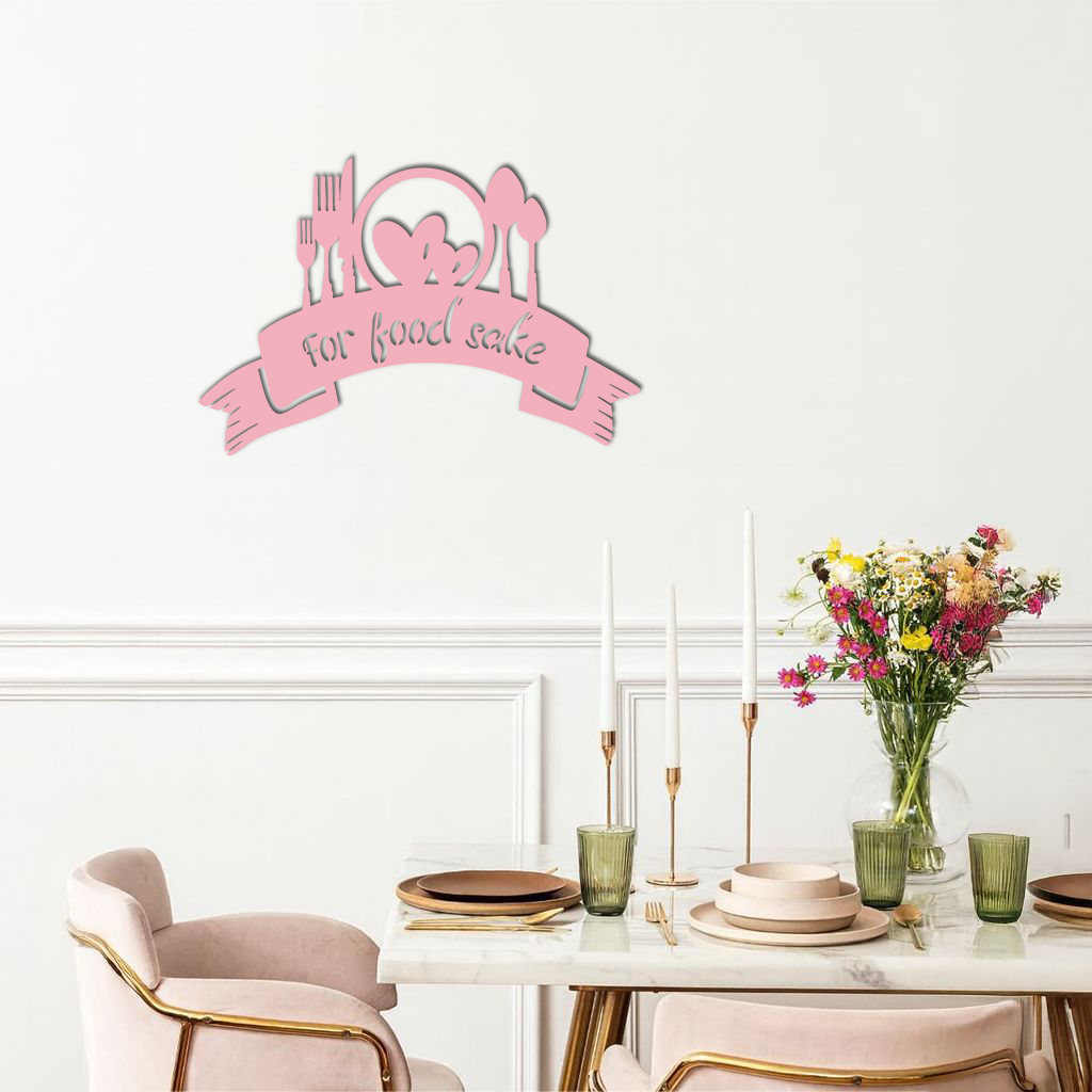 For Food Sake Metal Wall Art – Modern Kitchen & Dining Room Decor - KAFGP139 - Tampa Home & Garden Store