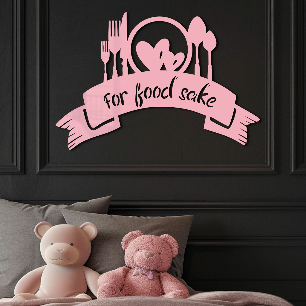 For Food Sake Metal Wall Art – Modern Kitchen & Dining Room Decor - KAFGP139 - Tampa Home & Garden Store